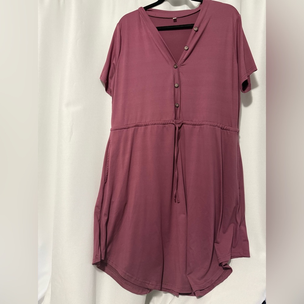 Elegant Mauve Button-Down Women's Top/Dress